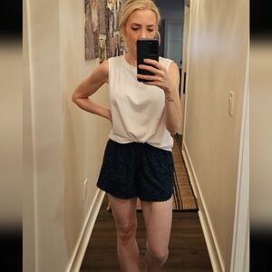 Lululemon Womens Blue Black Abstract Drawstring Waist Athletic Shorts Size 4